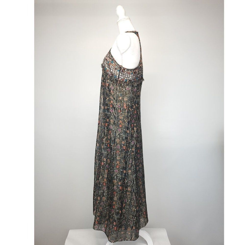 ISABEL MARANT Ophelie Embellished Metallic Printed Silk-blend Chiffon Midi Dress - Picture 7 of 16